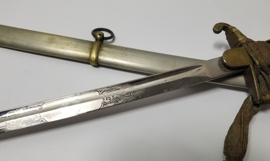 SIRTI OSMANLICA YAZILI İLK KEZ GÖRÜLEN ORİJİNAL PÜSKÜLÜYLE OSMANLI HAFİF SÜVARİ SUBAY KILICI