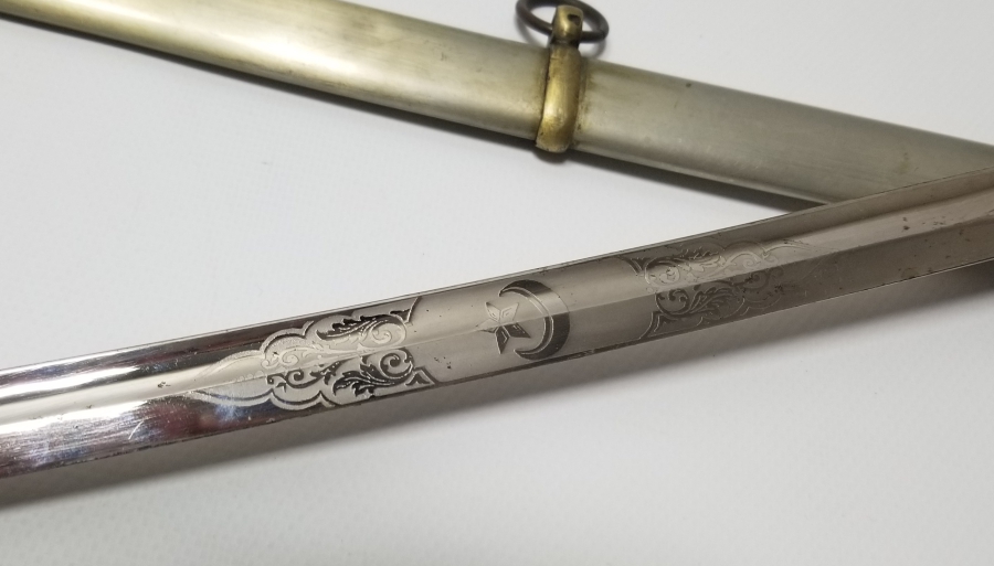 SIRTI OSMANLICA YAZILI İLK KEZ GÖRÜLEN ORİJİNAL PÜSKÜLÜYLE OSMANLI HAFİF SÜVARİ SUBAY KILICI