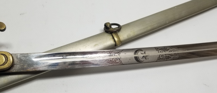 SIRTI OSMANLICA YAZILI İLK KEZ GÖRÜLEN ORİJİNAL PÜSKÜLÜYLE OSMANLI HAFİF SÜVARİ SUBAY KILICI