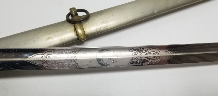 SIRTI OSMANLICA YAZILI İLK KEZ GÖRÜLEN ORİJİNAL PÜSKÜLÜYLE OSMANLI HAFİF SÜVARİ SUBAY KILICI