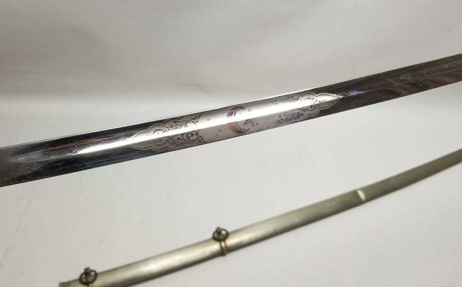 SIRTI OSMANLICA YAZILI İLK KEZ GÖRÜLEN ORİJİNAL PÜSKÜLÜYLE OSMANLI HAFİF SÜVARİ SUBAY KILICI