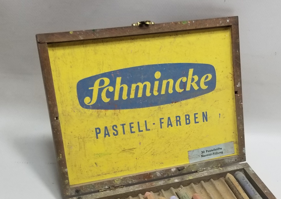 ANTİKA EL YAPIMI AHŞAP PASTEL BOYA KUTUSU