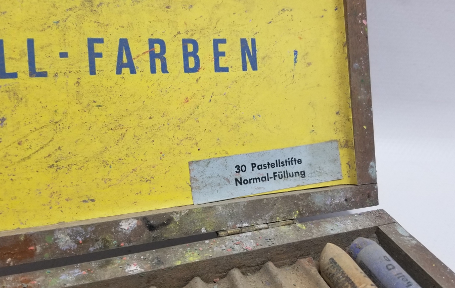 ANTİKA EL YAPIMI AHŞAP PASTEL BOYA KUTUSU