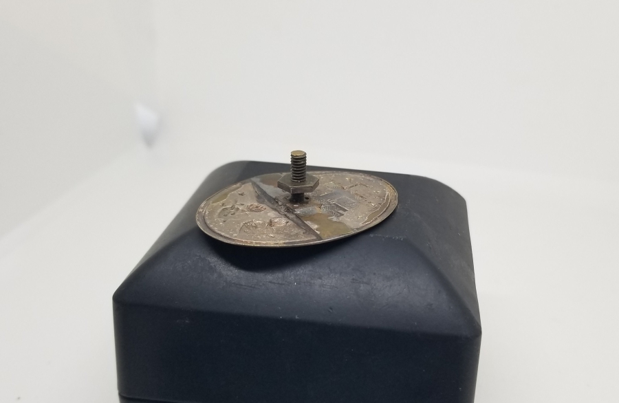 KABARTMA İŞÇİLİKLİ ANTİKA GÜMÜŞ VAFTİZ ROZET