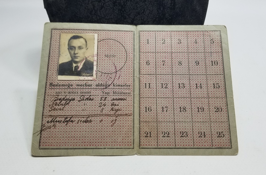 2. DÜNYA SAVAŞI DÖNEMİ NADİR EKMEK KARNESİ