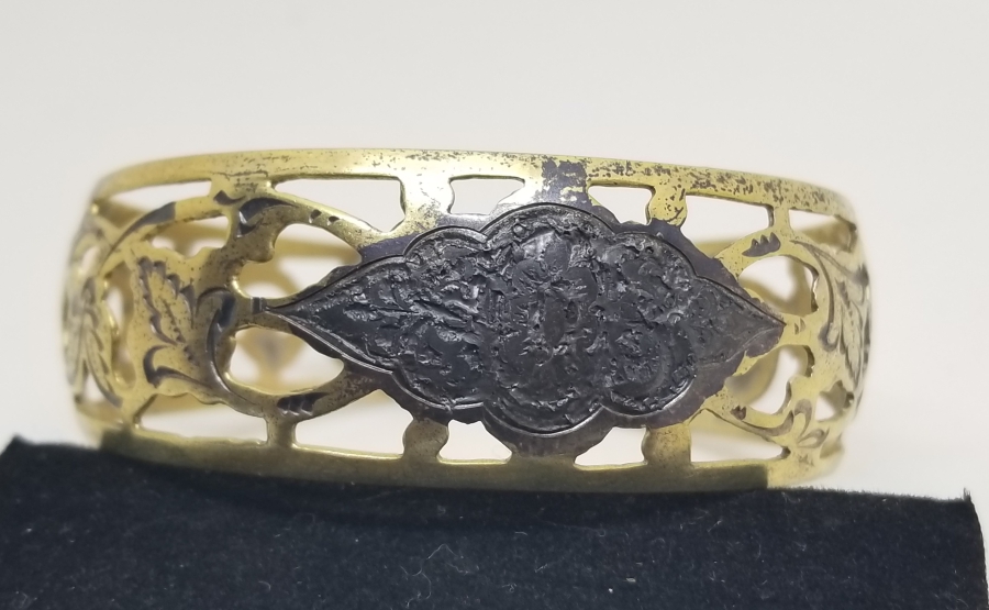 GÜMÜŞ ÜZERİ ALTIN VERMEYLİ OSMANLI DÖNEMİ BİLEZİK - BİLEKLİK