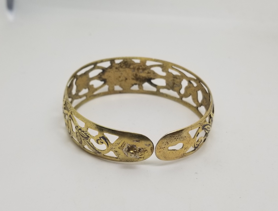 GÜMÜŞ ÜZERİ ALTIN VERMEYLİ OSMANLI DÖNEMİ BİLEZİK - BİLEKLİK