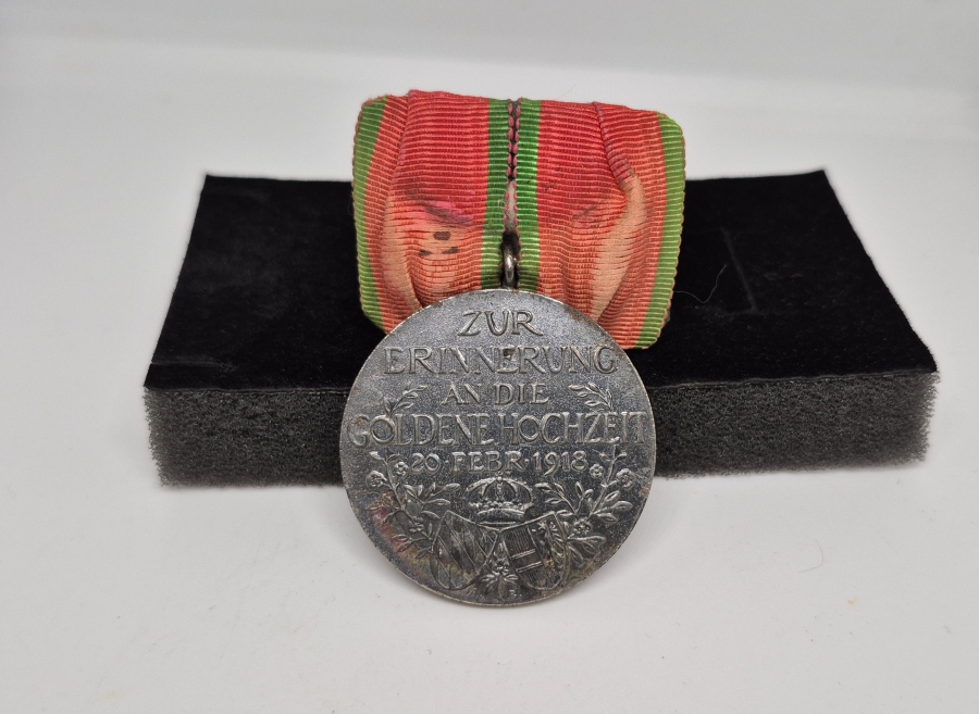 1918 TARİHLİ ALTIN EVLİLİK YILDÖNÜMÜ MADALYASI