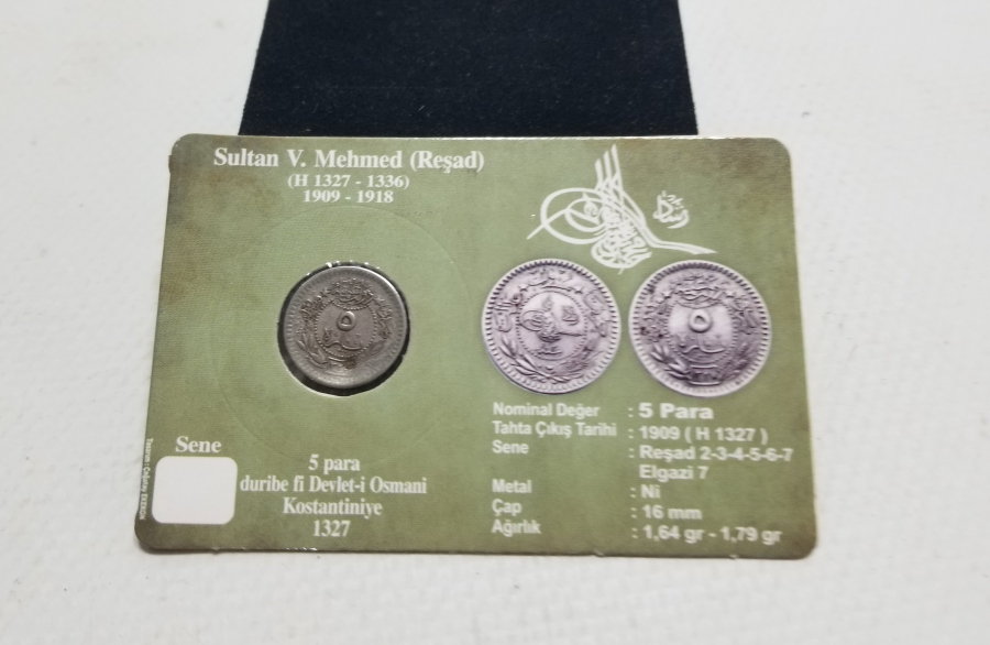 MEHMET REŞAT HAN DÖNEMİ KOLEKSİYONLUK NİKEL 5 PARA