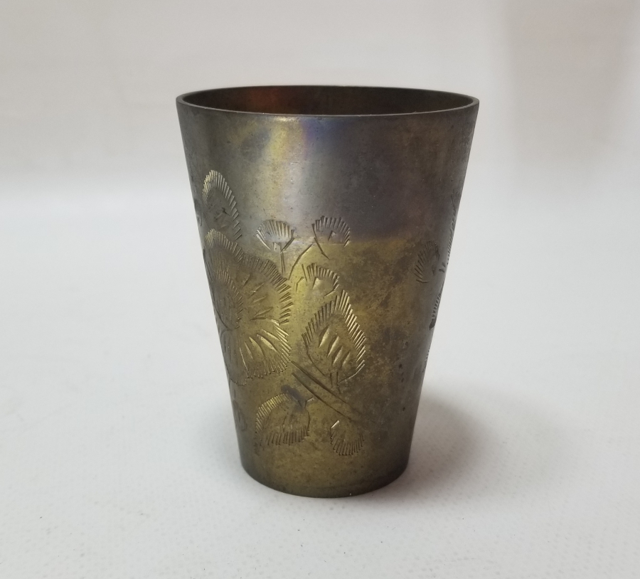 ÜZERİ KALEM İŞÇİLİKLİ HAC HATIRASI ANTİKA ŞERBET BARDAĞI