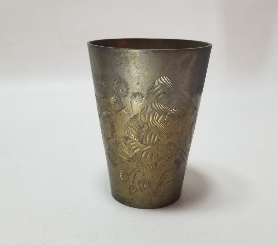 ÜZERİ KALEM İŞÇİLİKLİ HAC HATIRASI ANTİKA ŞERBET BARDAĞI