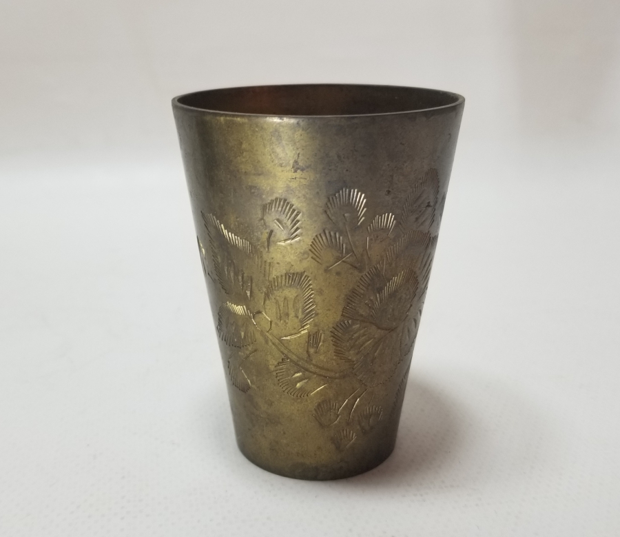 ÜZERİ KALEM İŞÇİLİKLİ HAC HATIRASI ANTİKA ŞERBET BARDAĞI