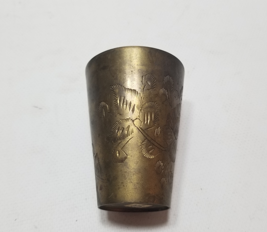 ÜZERİ KALEM İŞÇİLİKLİ HAC HATIRASI ANTİKA ŞERBET BARDAĞI