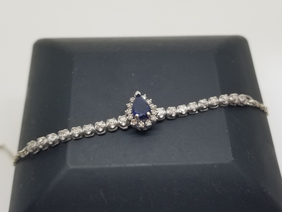 SAFİR VE PIRLANTA TAŞLI ÖZEL YAPIM BİLEZİK - BİLEKLİK