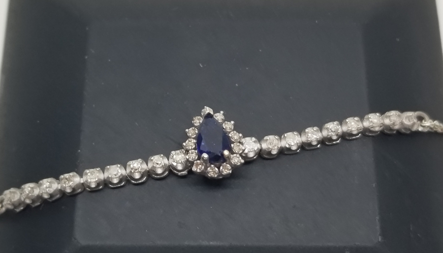 SAFİR VE PIRLANTA TAŞLI ÖZEL YAPIM BİLEZİK - BİLEKLİK