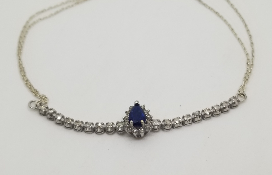 SAFİR VE PIRLANTA TAŞLI ÖZEL YAPIM BİLEZİK - BİLEKLİK