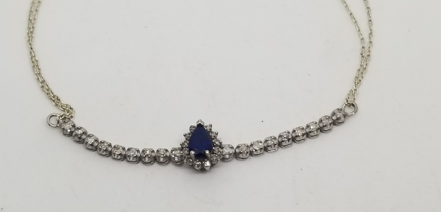 SAFİR VE PIRLANTA TAŞLI ÖZEL YAPIM BİLEZİK - BİLEKLİK