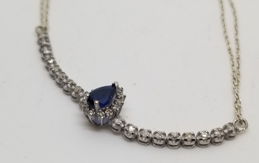 SAFİR VE PIRLANTA TAŞLI ÖZEL YAPIM BİLEZİK - BİLEKLİK