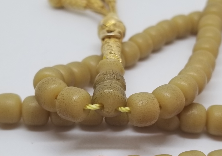 ALTIN KAPLAMA GÜMÜŞ PÜSKÜLLÜ 99LUK GALALİT NAMAZ TESPİHİ