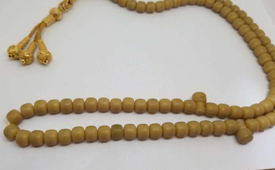 ALTIN KAPLAMA GÜMÜŞ PÜSKÜLLÜ 99LUK GALALİT NAMAZ TESPİHİ