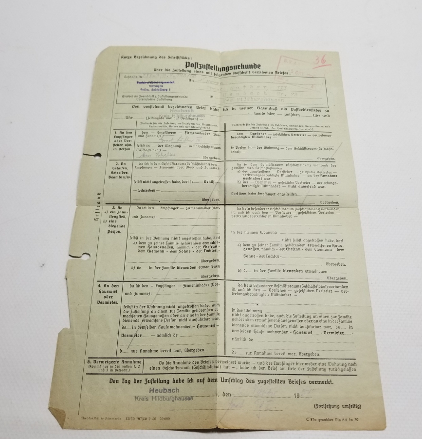 1950 TARİHLİ ALMAN EFEMERA