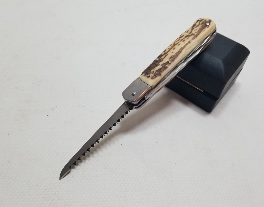 GEYİK BOYNUZU SAPLI ÇOK AMAÇLI ANTİKA ÇAKI