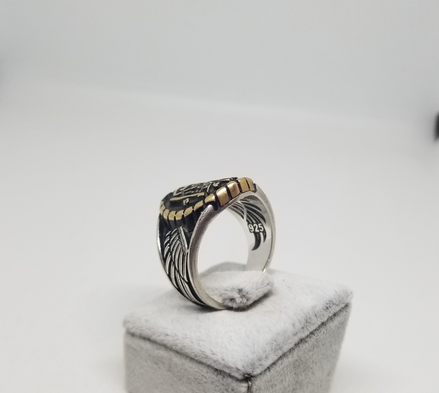 OSMANLICA "EDEB YA HU" YAZILI GÜMÜŞ YÜZÜK