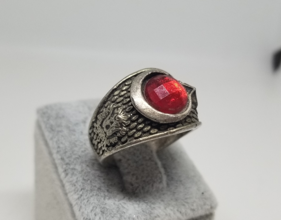 GÜMÜŞ KAPLAMA AY YILDIZLI BİJUTERİ YÜZÜK