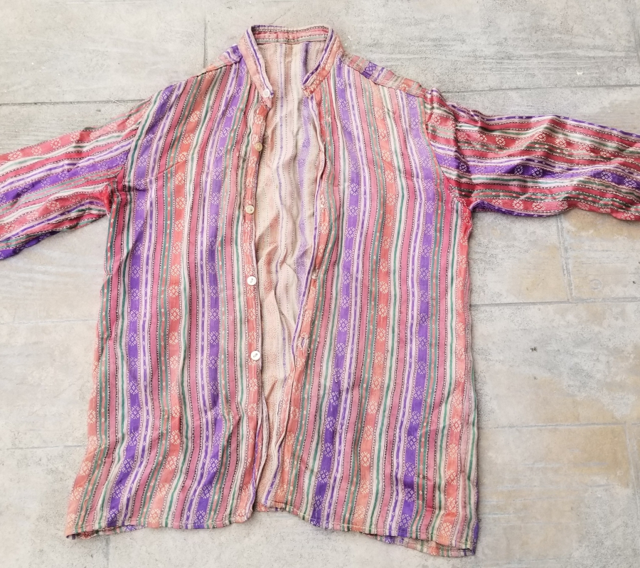 OSMANLI DÖNEMİ NADİR İPEKLİ YAKASIZ ERKEK GÖMLEĞİ - GÖYNEK