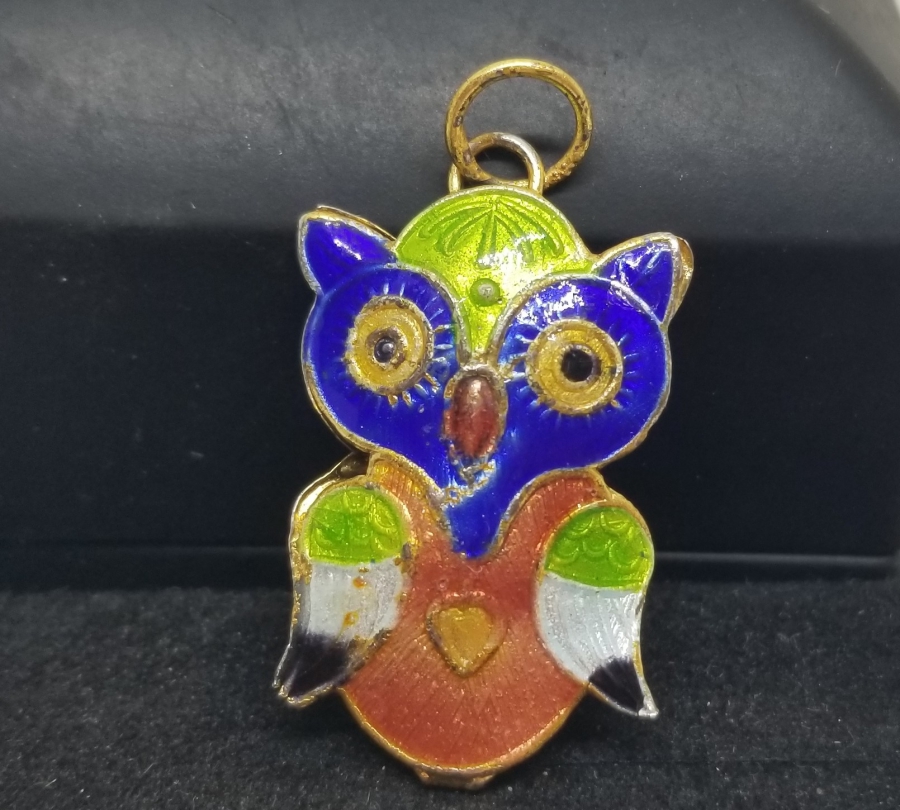 ÜZERİ MİNE İŞÇİLİKLİ ANTİKA KOLYE UCU