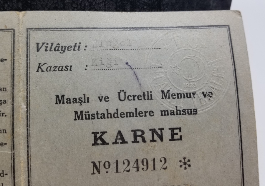 2. DÜNYA SAVAŞI DÖNEMİ NADİR EKMEK KARNESİ