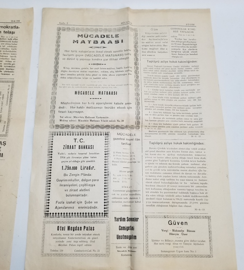 MÜCADELE İSİMLİ 2 ADET ANTİKA GAZETE
