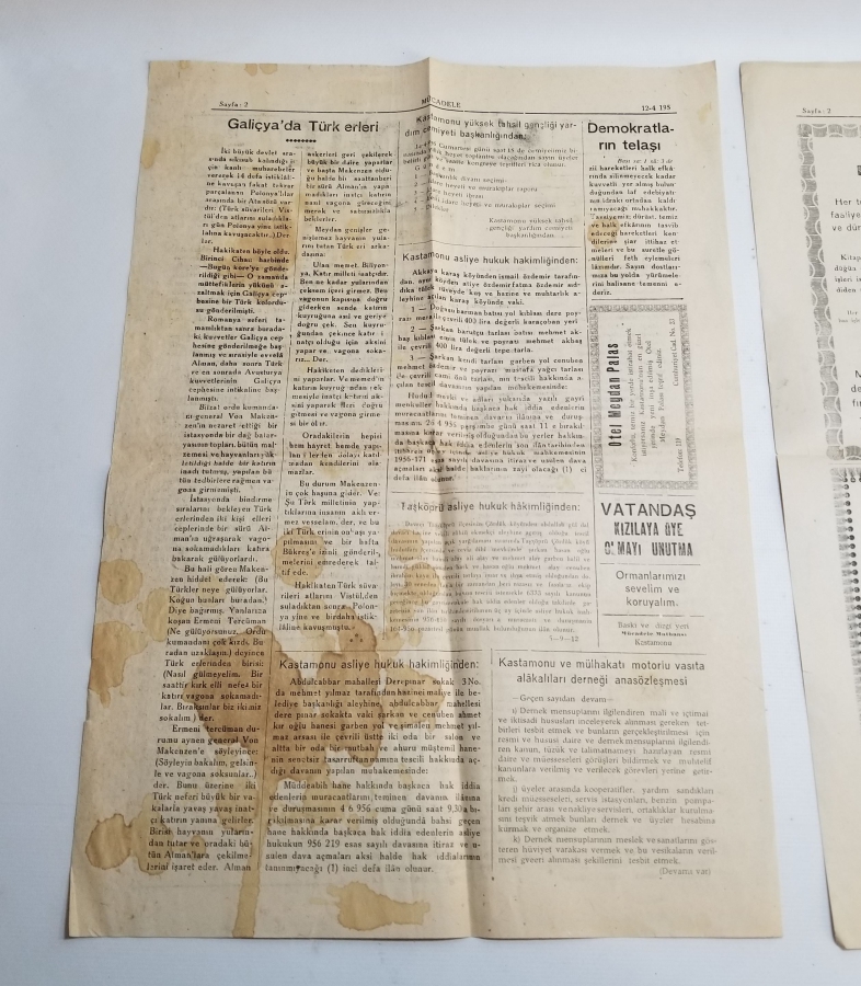 MÜCADELE İSİMLİ 2 ADET ANTİKA GAZETE