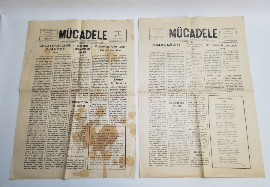 MÜCADELE İSİMLİ 2 ADET ANTİKA GAZETE