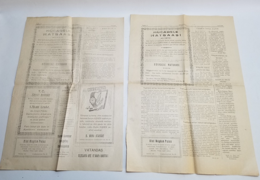 MÜCADELE İSİMLİ 2 ADET ANTİKA GAZETE