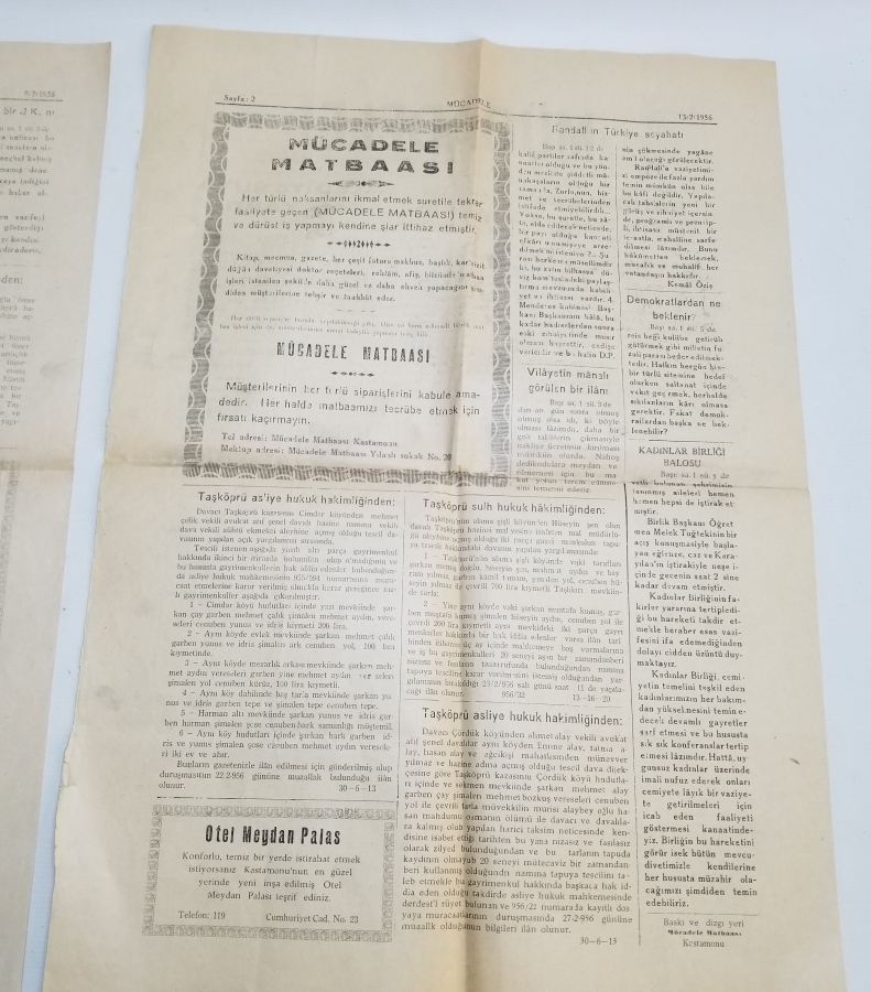 MÜCADELE İSİMLİ 2 ADET ANTİKA GAZETE