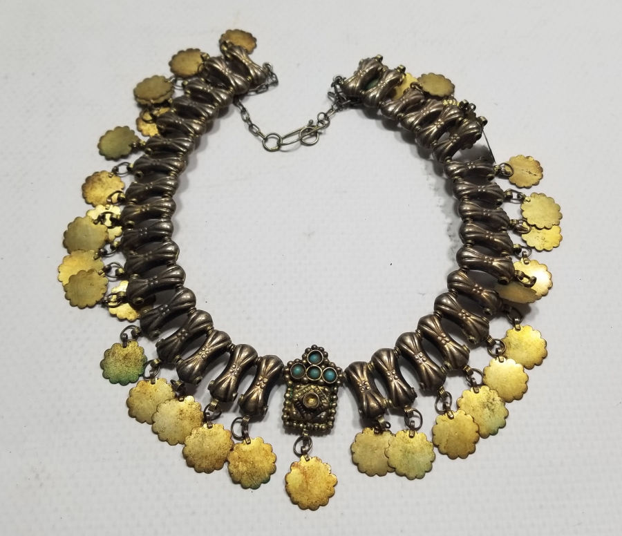 TURKUAZ TAŞLI OSMANLI DÖNEMİ GÜMÜŞ GERDANLIK - GIDIKLIK