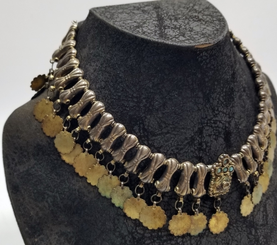 TURKUAZ TAŞLI OSMANLI DÖNEMİ GÜMÜŞ GERDANLIK - GIDIKLIK