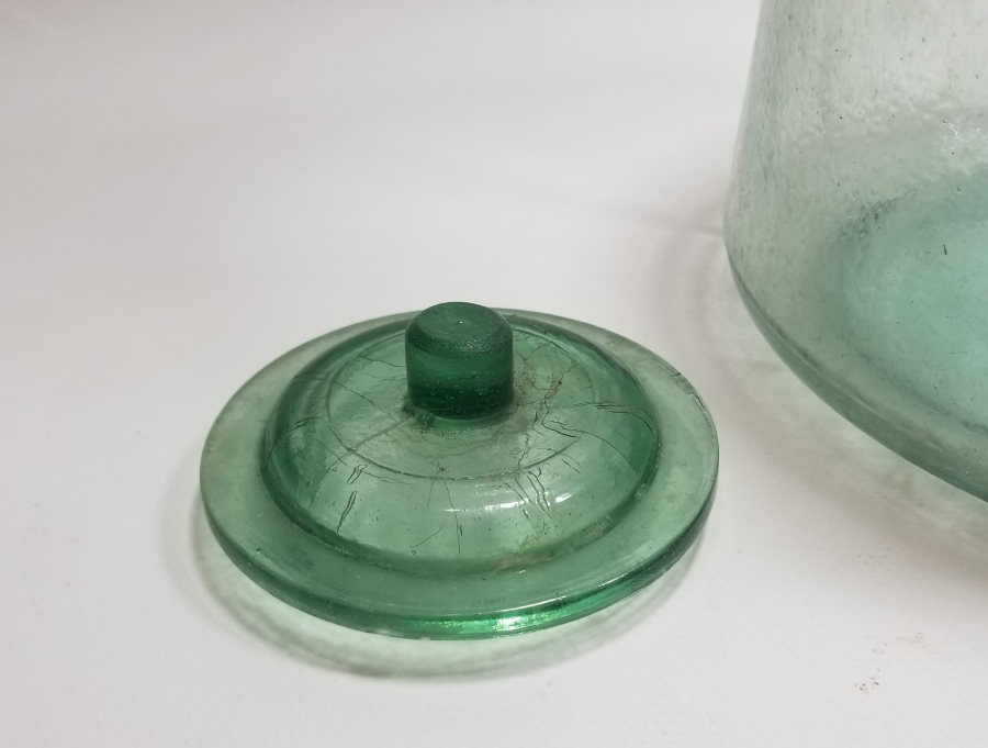 OSMANLI DÖNEMİ KOPARMA İŞÇİLİKLİ CAM ŞEKERCİ KAVANOZU