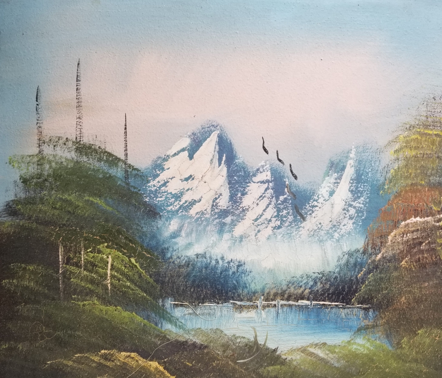 TUVAL ÜZERİ YAĞLI BOYA ANTİKA MANZARA TABLOSU