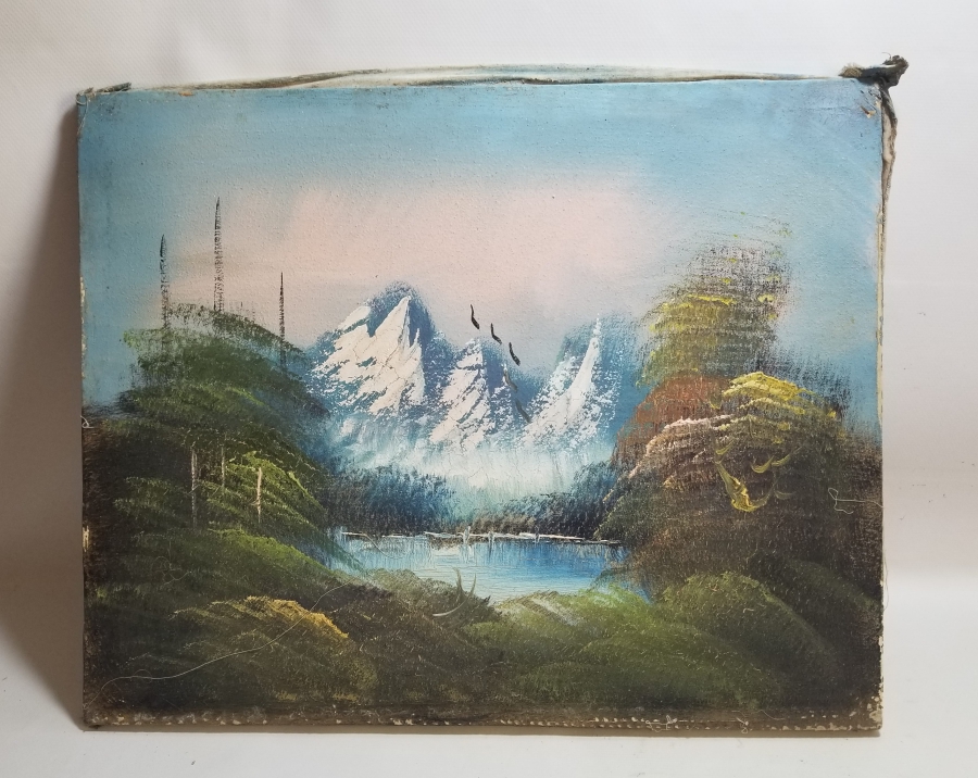 TUVAL ÜZERİ YAĞLI BOYA ANTİKA MANZARA TABLOSU