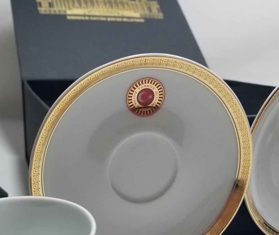 TBMM HATIRASI ALTIN VARAKLI ÇİFT FİNCAN TAKIMI