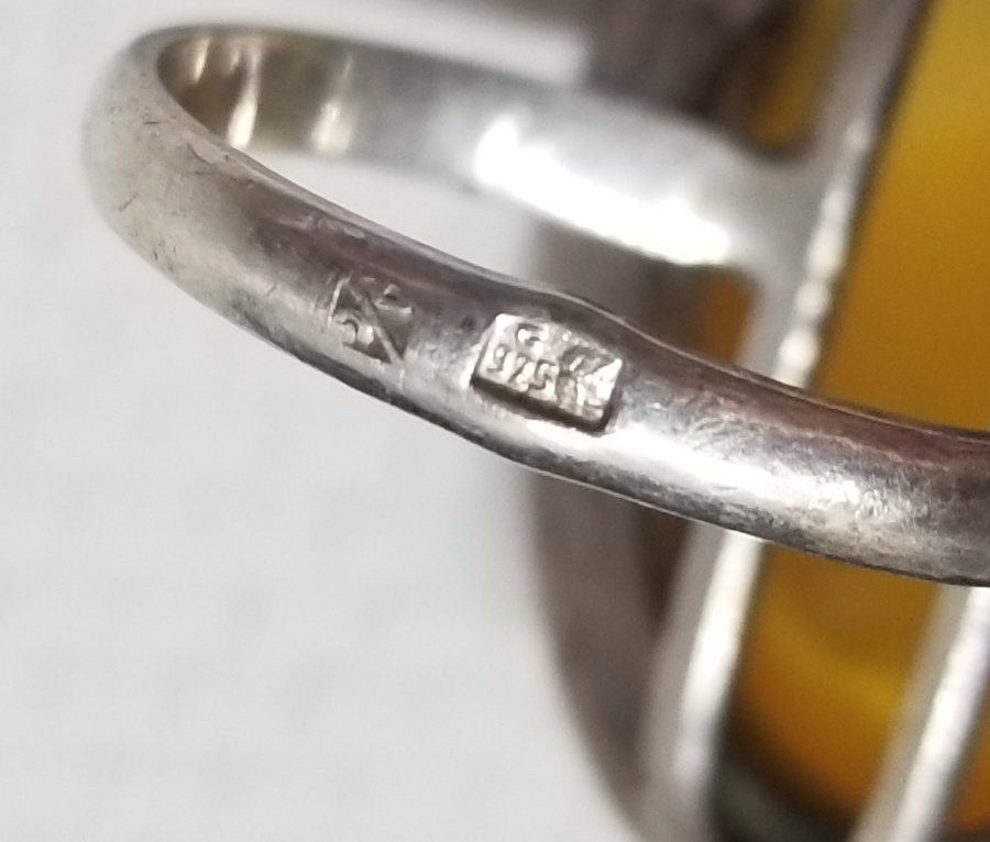 KAYA DAMLA KEHRİBARDAN ÖZEL YAPIM GÜMÜŞ YÜZÜK