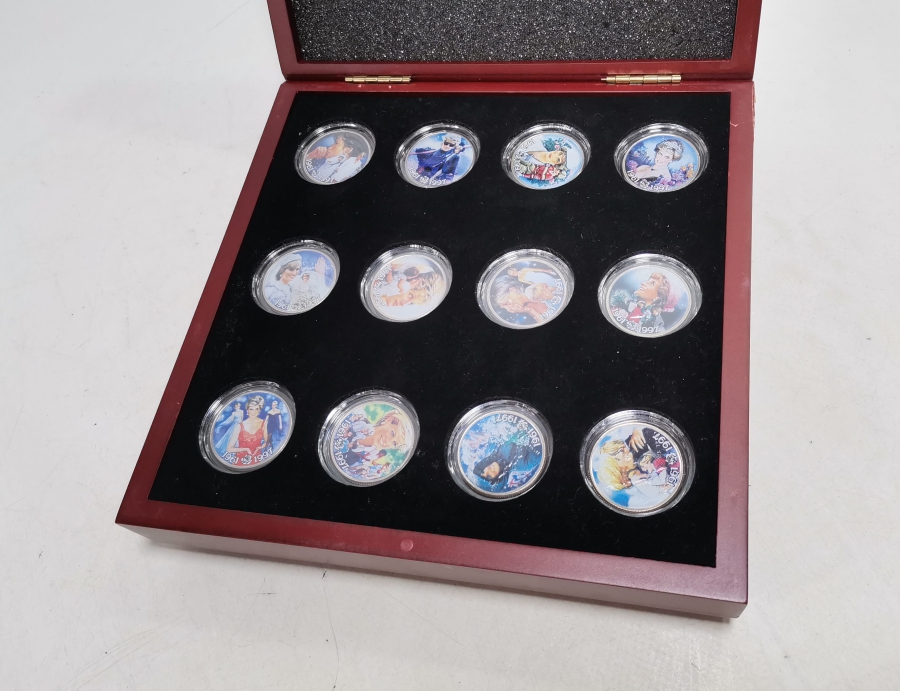 PRENSES DIANA KONULU AHŞAP KUTUSUNDA ÖZEL YAPIM GÜMÜŞ KAPLAMA HATIRA PARA SETİ