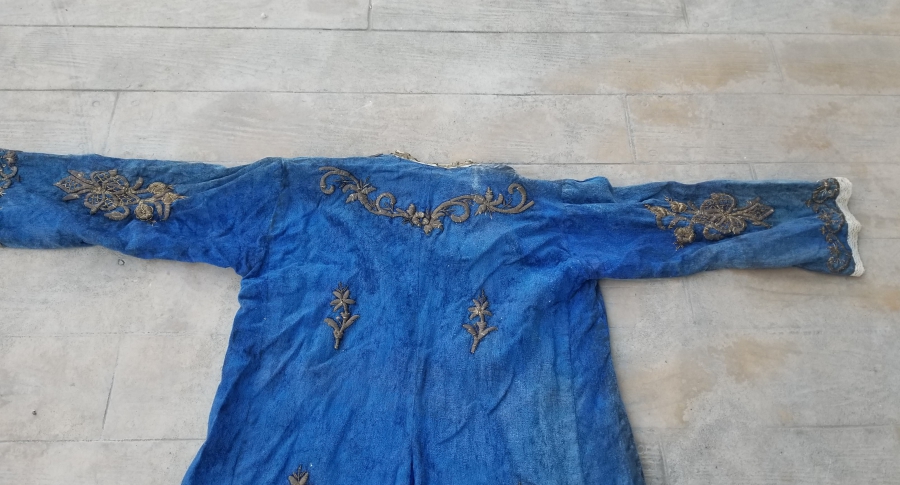 OSMANLI DÖNEMİ İPEK KADİFE BİNDALLI ELBİSE