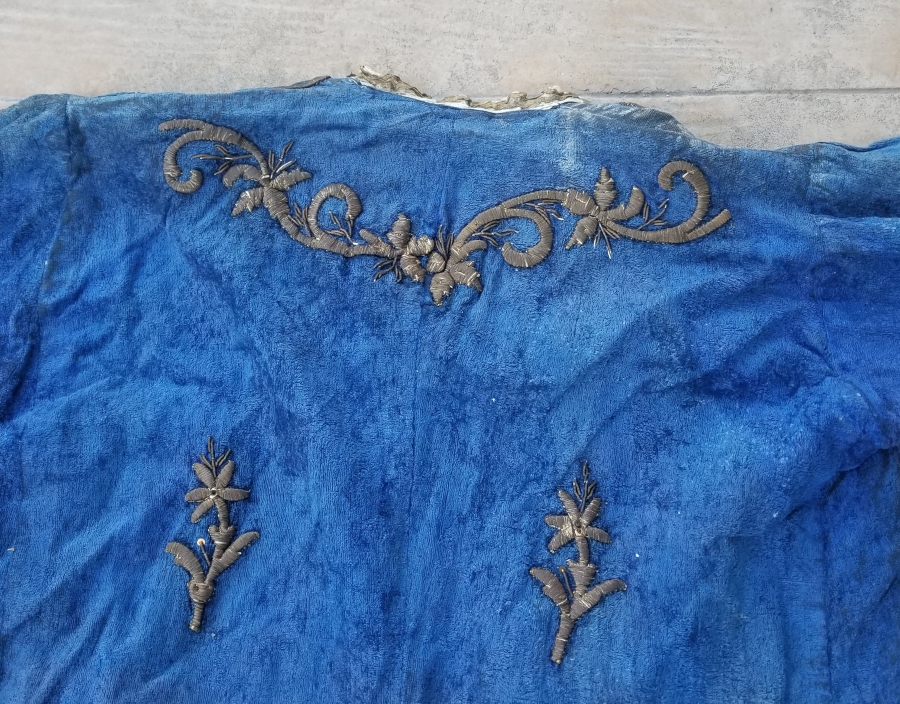 OSMANLI DÖNEMİ İPEK KADİFE BİNDALLI ELBİSE