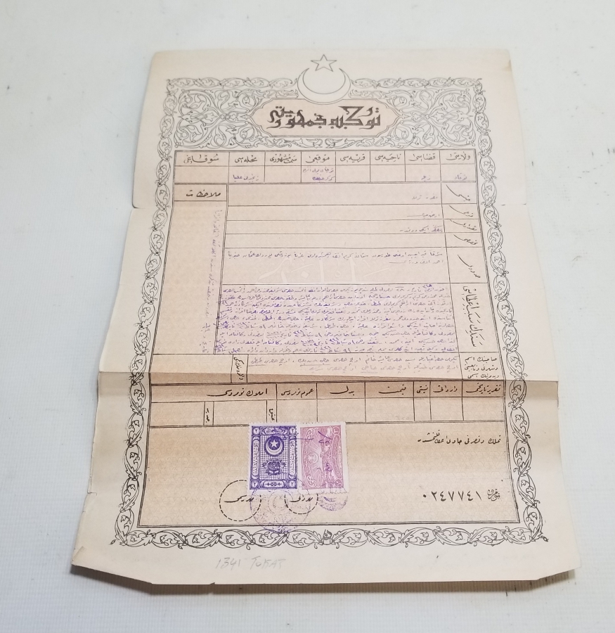 ORİJİNAL KARTONUNDA CUMHURİYET BAŞLARI SENED-İ HAKANİ - TAPU