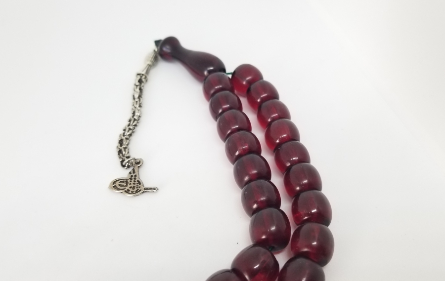 OSMANLI DÖNEMİ KEMANE TORNA YAPIMI ATEŞ KEHRİBARI TESPİH