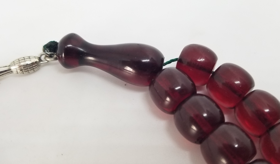 OSMANLI DÖNEMİ KEMANE TORNA YAPIMI ATEŞ KEHRİBARI TESPİH