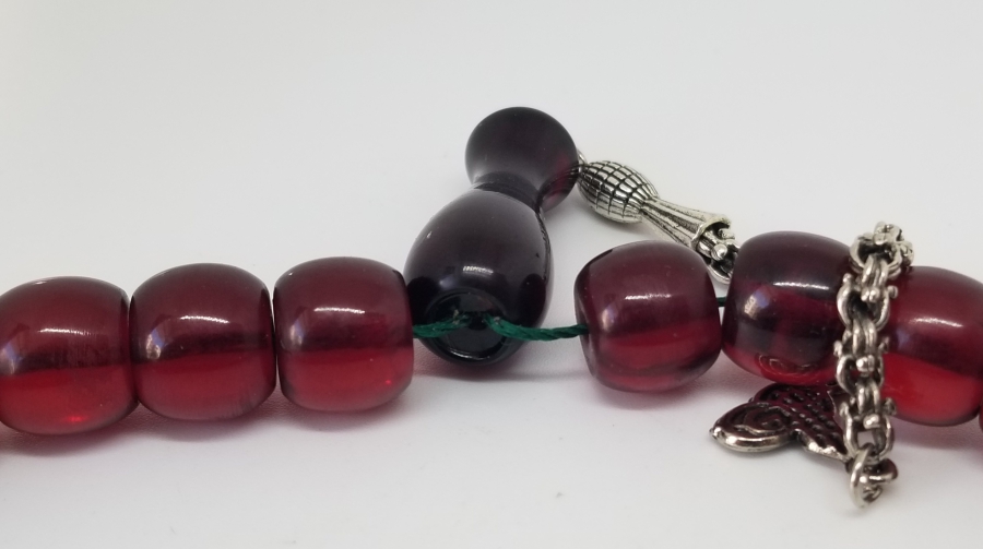 OSMANLI DÖNEMİ KEMANE TORNA YAPIMI ATEŞ KEHRİBARI TESPİH